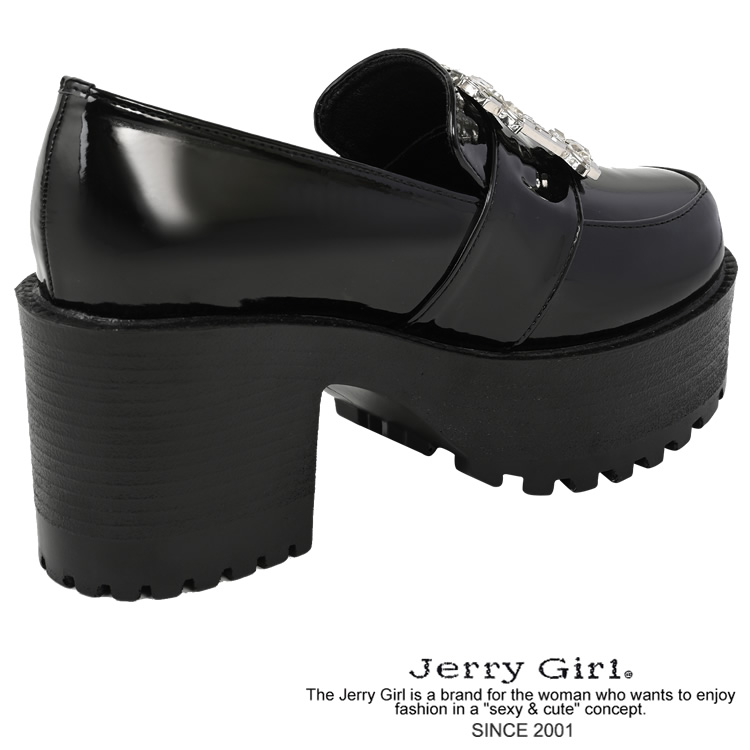 1771 スクエアビジュー付厚底ローファー