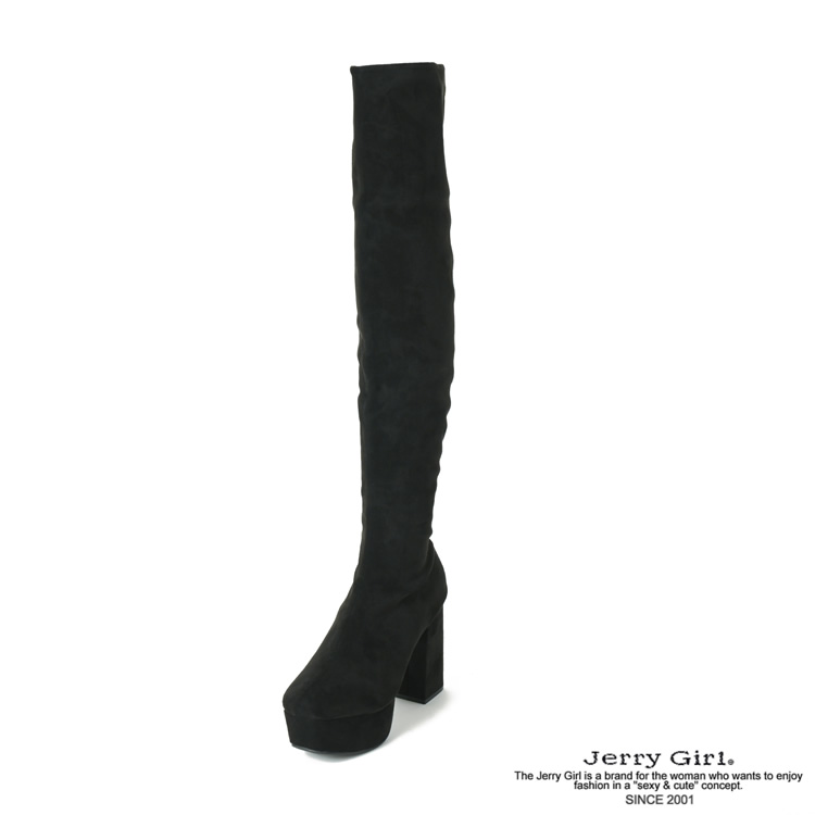 1788 極太ヒールニーハイブーツ